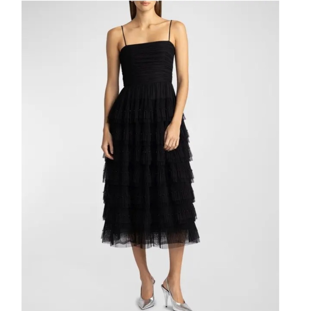 Zac Posen Strapless Tulle Midi Dress.